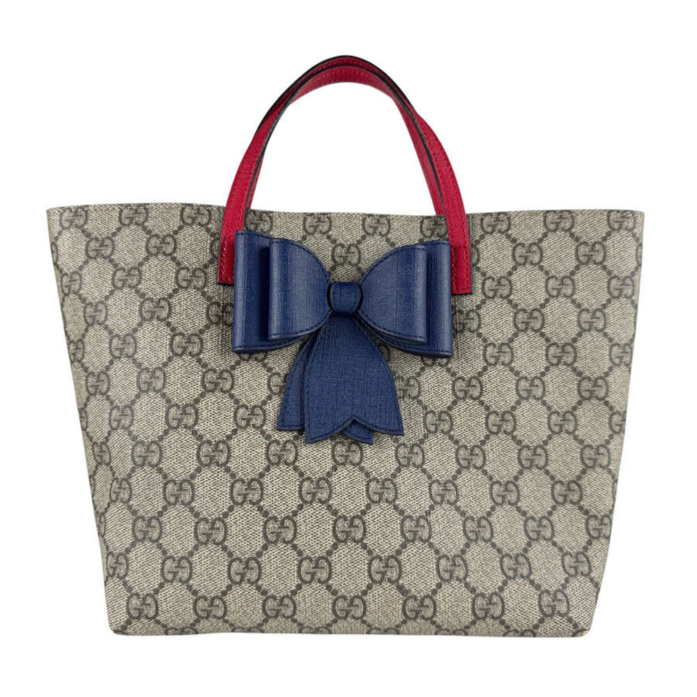 Gucci Top Handle Bag GG Supreme Canvas Navy Blue Red